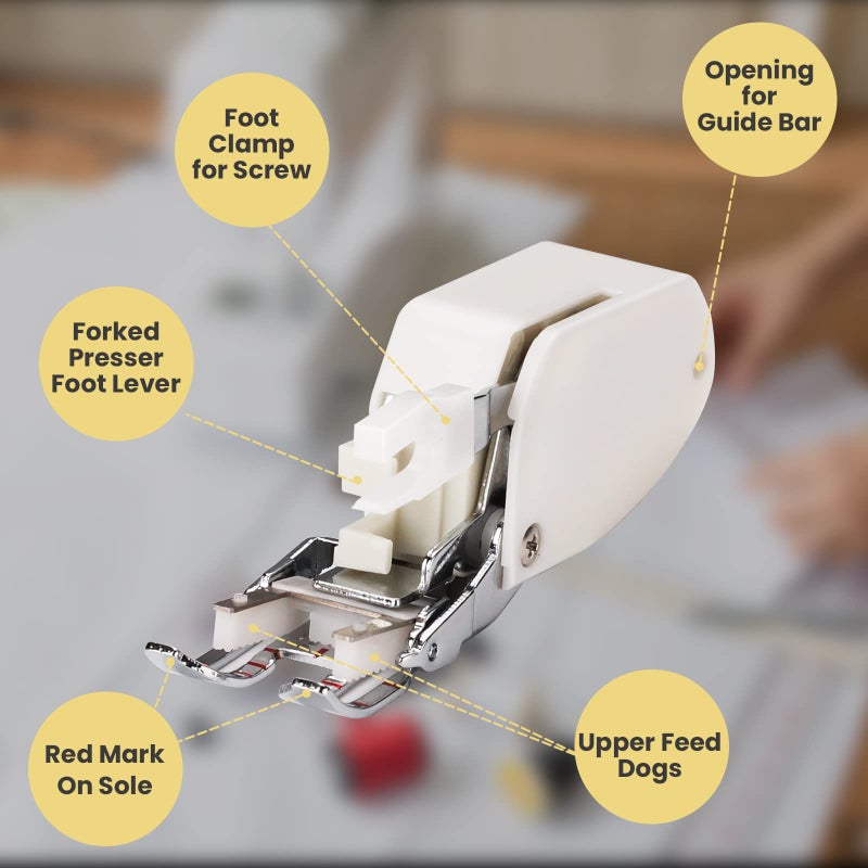 Kungfuking Open Toe Walking Foot W/Guide for Brother Even Feed Foot F033N F033 XC2214002 Pressure Foot - Image 2